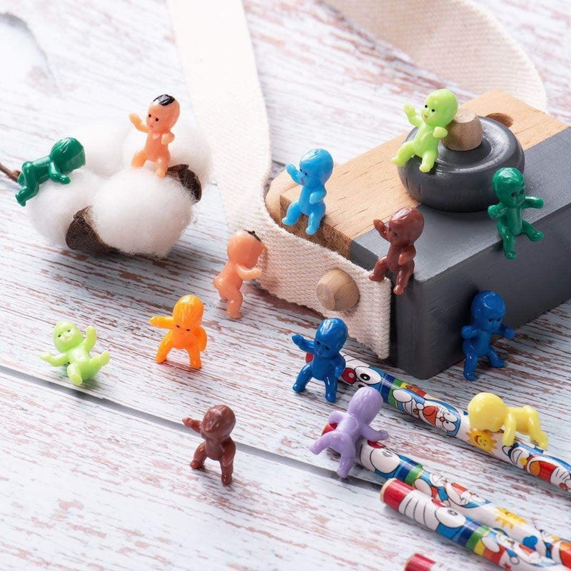 JUXINGDAZYF Mini Plastic Babies, 100 Pieces King Cake Baby Mini Plastic Babies Doll for Baby Shower Party Favors Ice Cube Game Party Decorations 10 Colors Plastic Dolls - Image 5